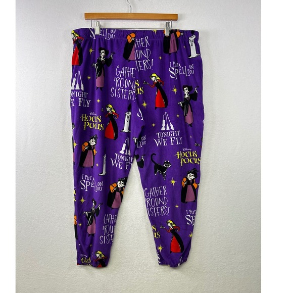 Disney Hocus Pocus Purple Characters Spells Pajama Pants Women's XL 16-18 - Picture 2 of 9
